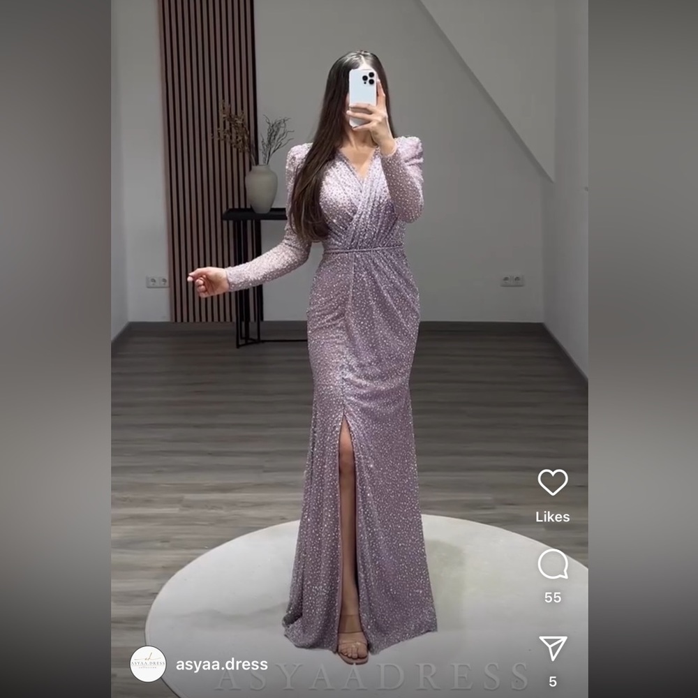 Beautiful sparkly lilac evening gown